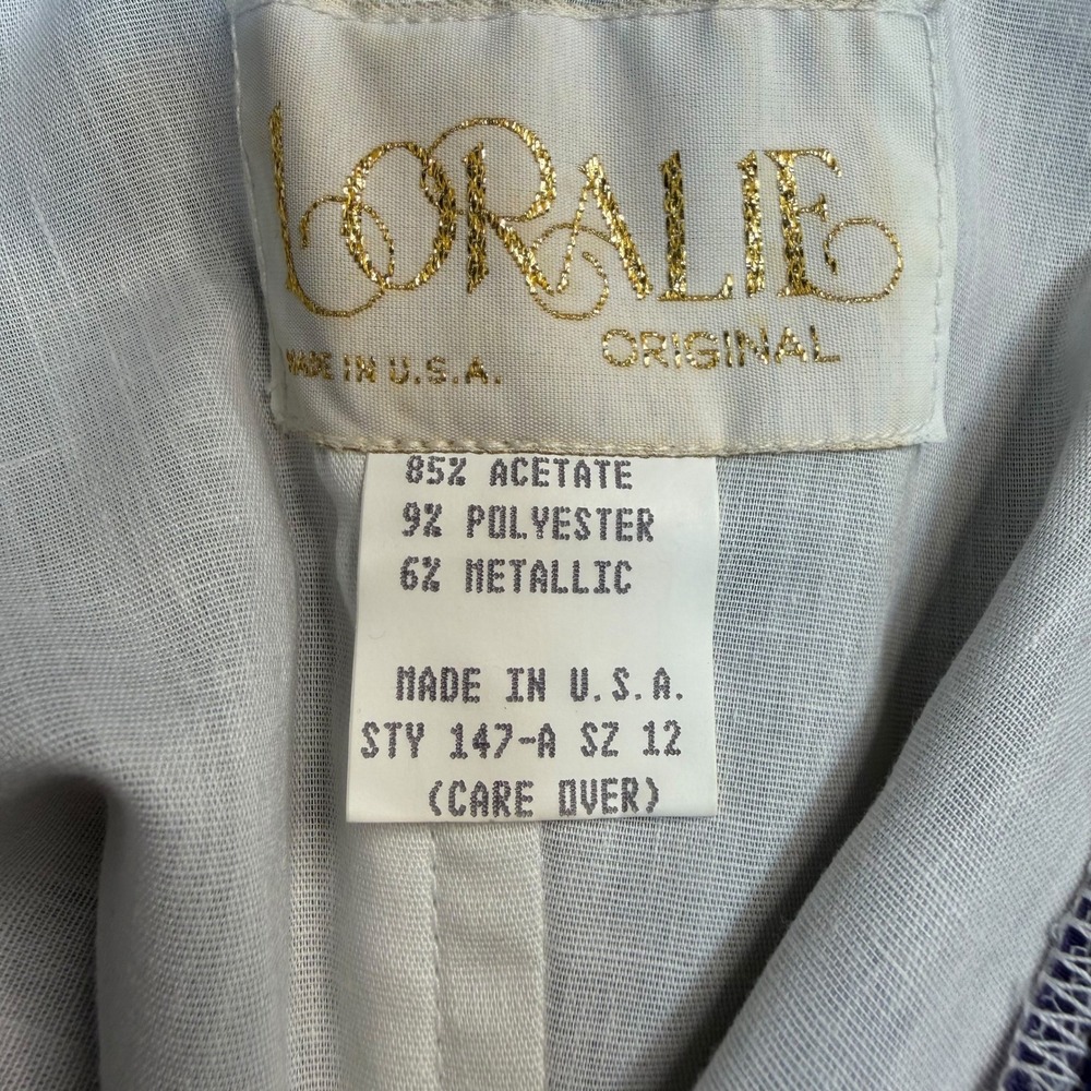 LORALIE ORIGINAL Vintage Lace & Taffeta Party Dress – Size 12 - Picture 7 of 7